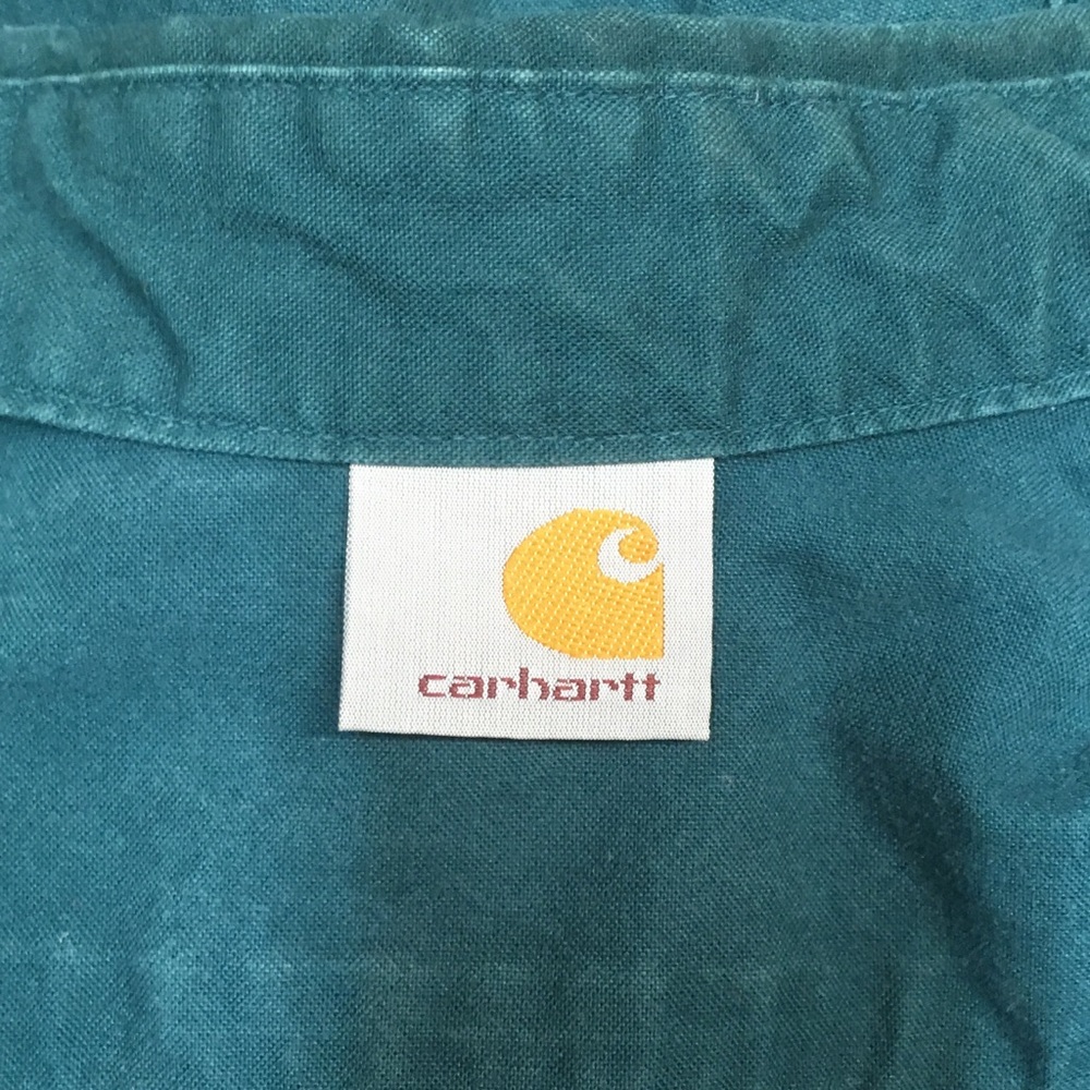 Carhart Canvas LS button front shirt dark teal  M